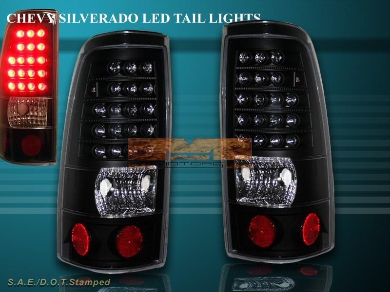 1999-2002 chevy silverado / 99- 03 gmc sierra led black tail lights rear lamps