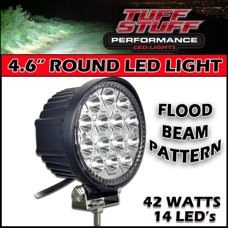 Tuff stuff performance 4.5" round led off road light- flood beam- 42w