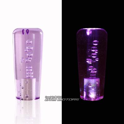 Universal 100mm purple bubble 7 color led illuminated screw on stick shift knob