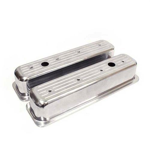 Sbc chevy small block center-bolt ball milled polished tall cast valve covers