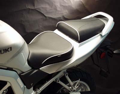 Sargent world sport perf seat w/ rear cover black w/silver accent suz sv650 2003