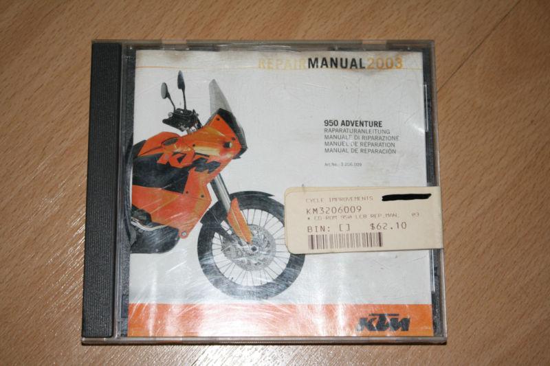 New ktm oem repair manual disk dvd 2003 950 adventure 3206009