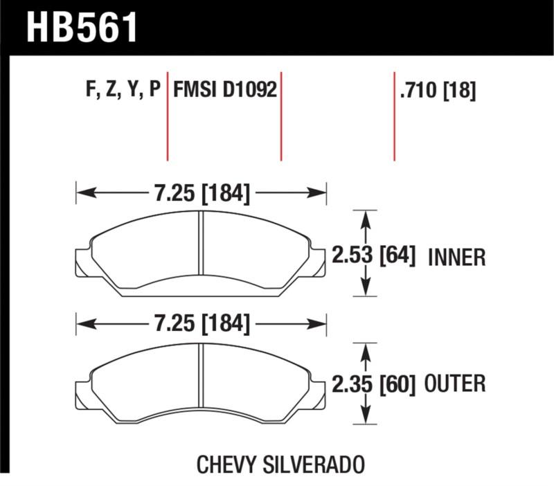 Hawk performance hb561z.710 disc brake pad