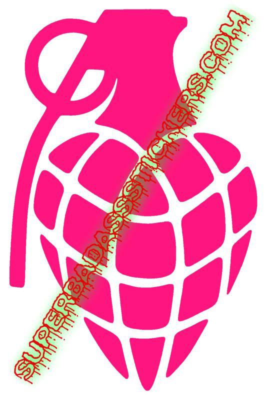 Heart grenade sticker | 5 inch pink vinyl decal