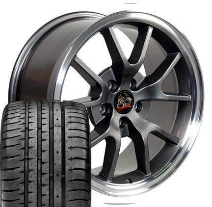 18" 9/10 anthracite fr500 wheels tires rims fit mustang® gt '94-'04