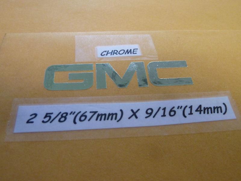 (4) gmc  2 5/8" x 9/16" denali sierra wheel cap decals logos stickers chrome