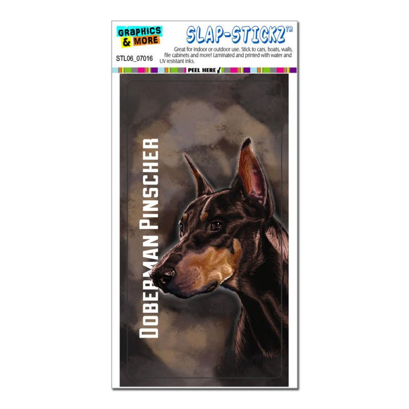 Doberman pinscher red on brown - dog pet - slap-stickz™ window bumper sticker