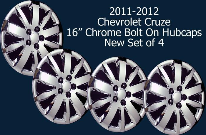 '11 12 13 chevrolet cruze 16" chrome upgrade bolt on hubcaps new set/4 461-16c