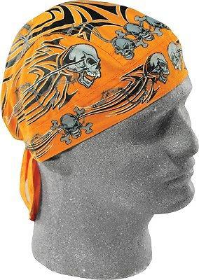 Zan headgear orange tribal skull flydanna