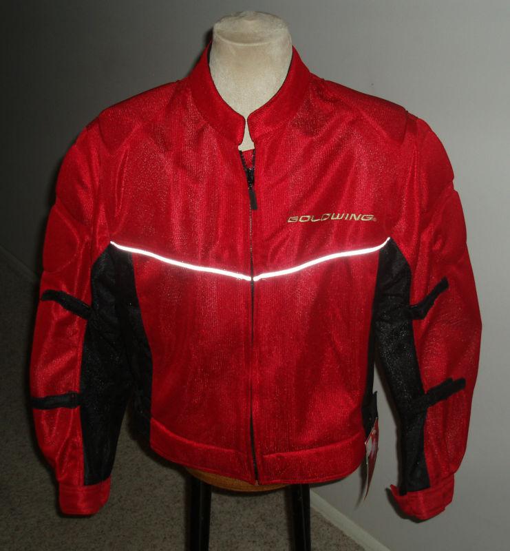 Women's honda goldwing motorcycle air tek jacket, red w/ black, large - new $149