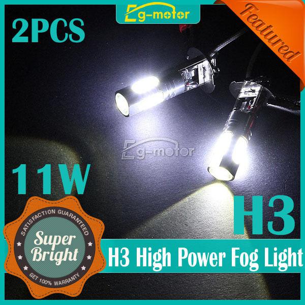 H3 11w cree led bulbs cob drl fog driving turnning parking light lamps bulb x2