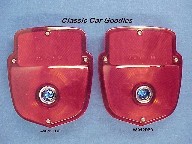 1953-1956 ford truck tail lights (2) blue dots chrome 1954 1955
