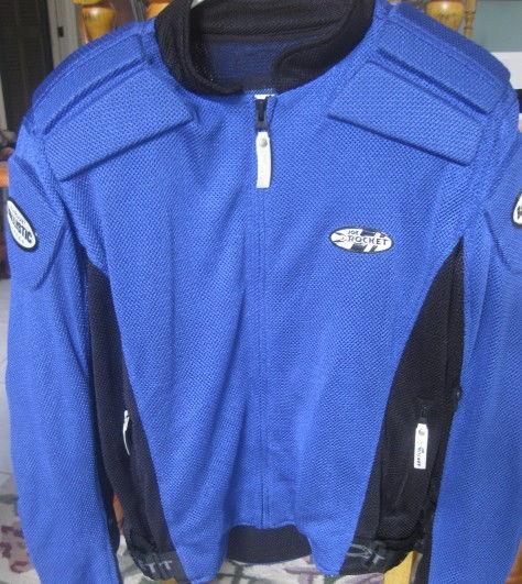 Joe rocket ballistic blue& black motorcycle jacket shoulder&elbow armor sz xl
