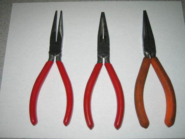 3 snap on 7" long nose needle nose pliers 2)  96acp & 196acp w/ wire cutter
