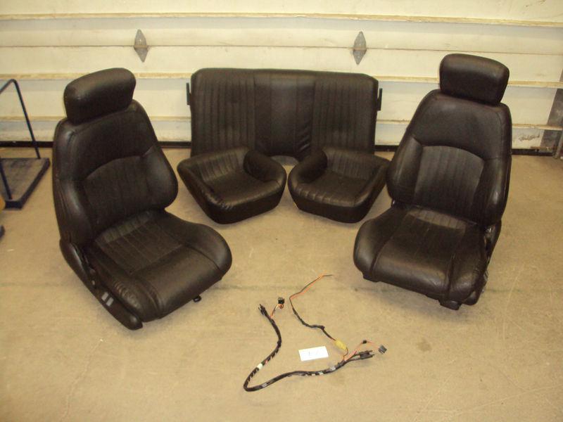1982-2002 firebird trans am leather seats front & rear ebony black camaro ss 107