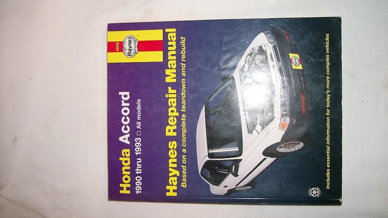 Haynes honda 1990 - 1993  accord repair manual 42012