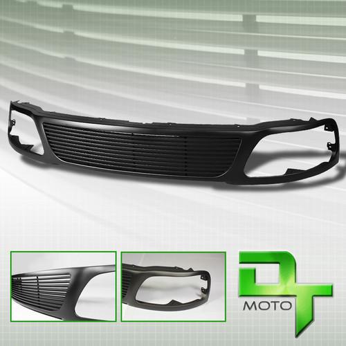 Black 97-98 ford f150 expedition horizontal style sport front grille grill