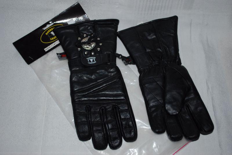 Motorcycle barney's leather black biker gloves thinsulate concho sz  xxl