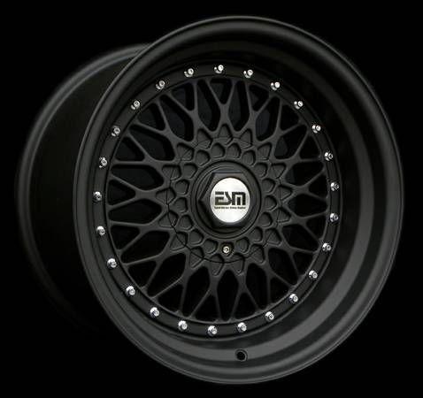 Matte black 17x8.5 17x10 17" rs style wheels 4x100 esm 002r opel gt