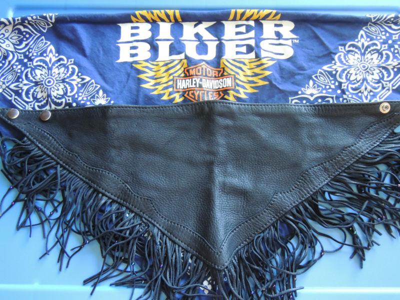 Harley davidson bandanas lot of 2  black leather & blue cloth