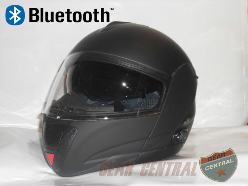Vcan  bluetooth  black full face modular helmet with dual visors