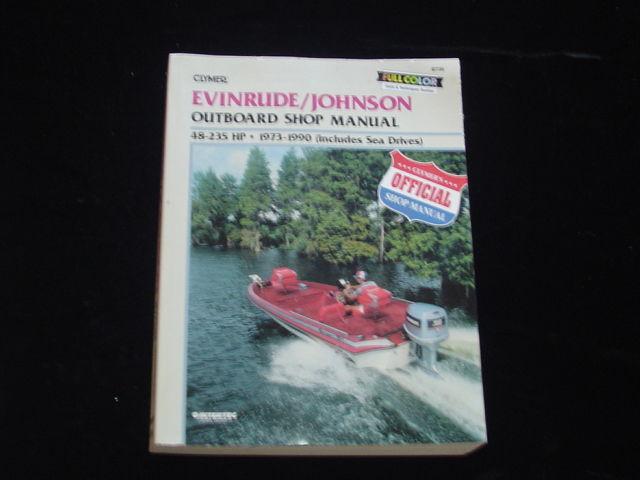 Nice clymer evinrude/johnson 48-235 hp 1973-1990 sea outboard shop manual repair