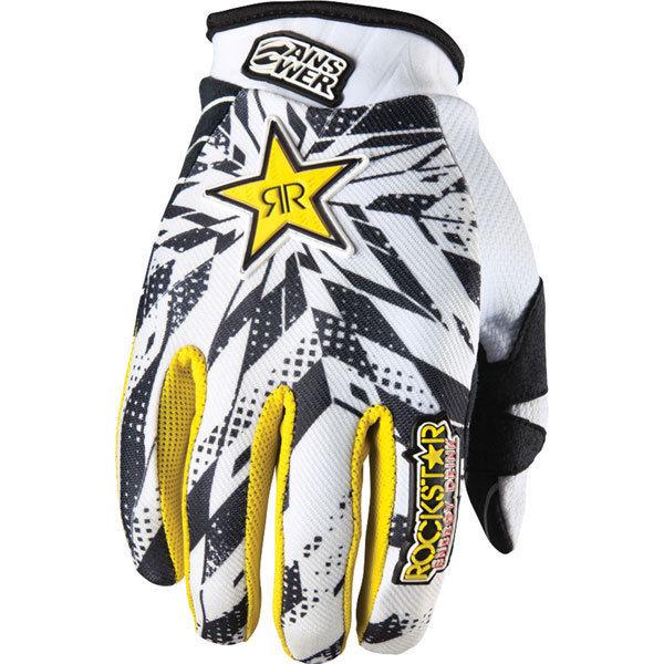 White m answer racing rockstar vented gloves