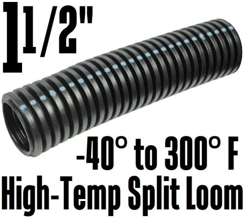 Automotive wiring insulation high-temp split loom -40° to 300f 1 1/2&#034; inch 38mm
