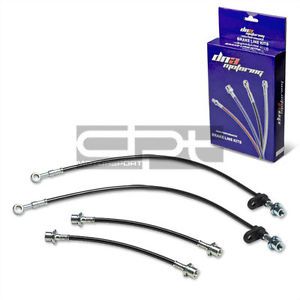 E110/e120 replacement front/rear stainless hose black pvc coated brake lines kit