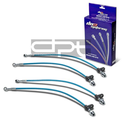 Accord cg replacement front/rear stainless hose blue pvc coated brake lines kit