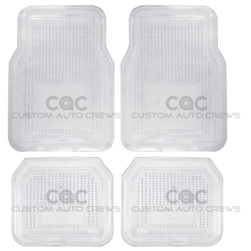 Car floor mat rubber clear pvc vinyl 4 pc set all weather max protection