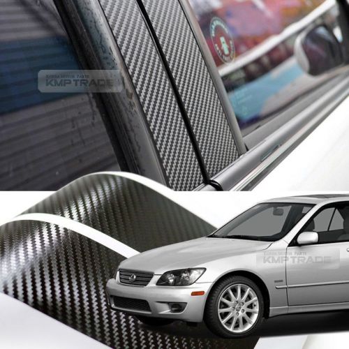 Carbon black b+c pillar post decal sticker cover 6p for lexus 99-05 is200 is300