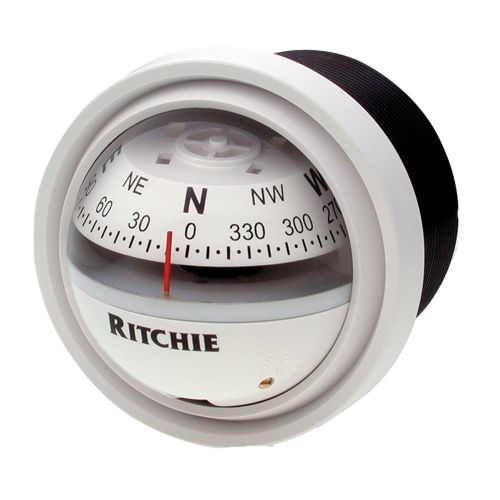 Ritchie v-57w.2 explorer compass - dash mount - white -v-57w.2
