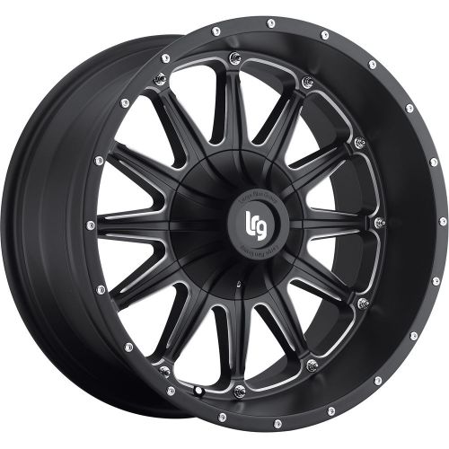17x9 black milled lrg 103 8x6.5 -6 wheels 285/70/17 tires