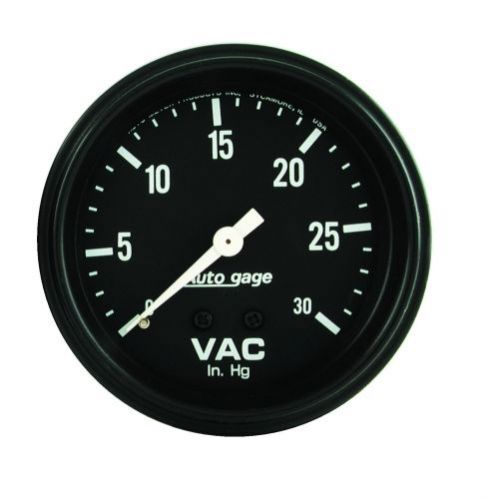 Auto meter 2317 gauge; vacuum; 2 5/8&#034;; 30inhg; mechanical; blk; autogage