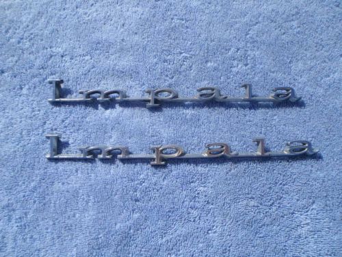1967 chevrolet impala quarter panel script emblems pair