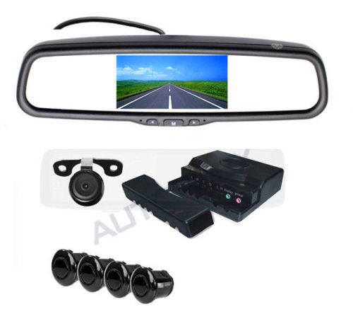5&#034;reversing camera mirror monitor+parking sensor+waterproof backup camera kits