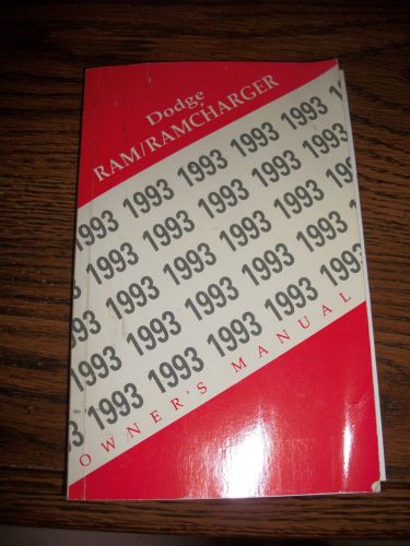 1993 dodge ram ramcharger owners manual original 81-326-9320