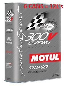 Motul 300v chrono 10w40 synthetic racing motor oil 6 2l cans 103135/104243 new