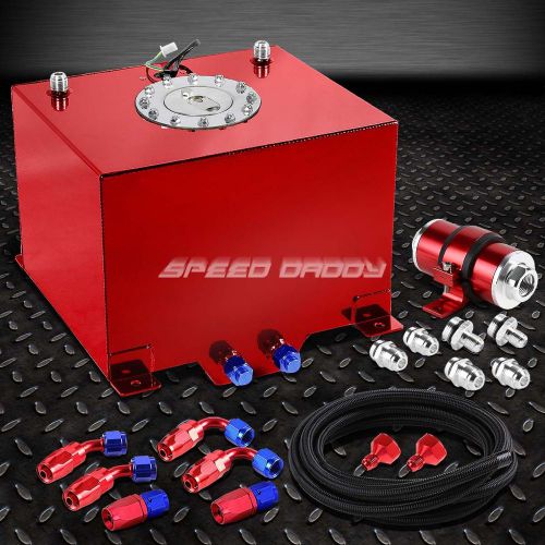 8 gallon/30.5l aluminum fuel cell tank+feed line kit+30 micron gas filter red