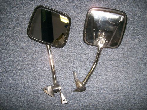 Stainless steel side mirror pair for 55-86 jeep cj- kentrol