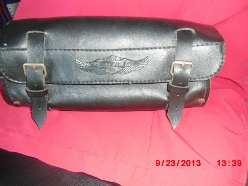 Harley davidson leather sissy bar fork tool bag 