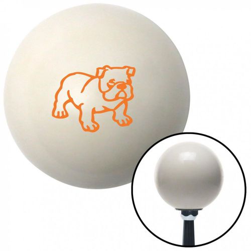 Orange english bulldog ivory shift knob with 16mm x 1.5 insertgrip knobs style