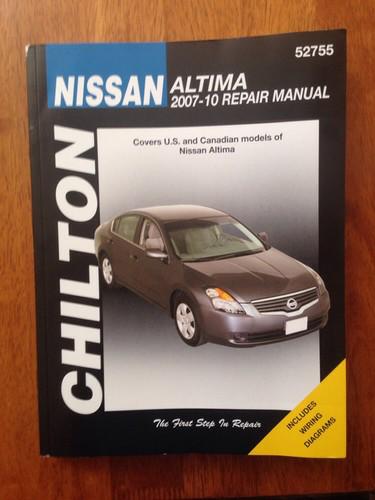 Chilton 52755 nissan altima 2007-10 repair manual