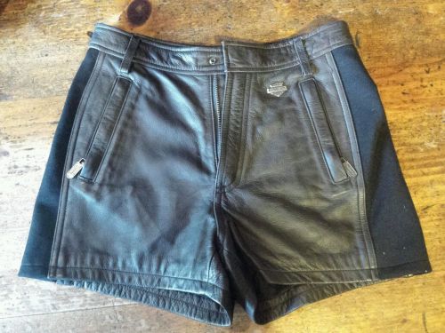 Harley davidson women&#039;s lined leather shorts sz 32/4