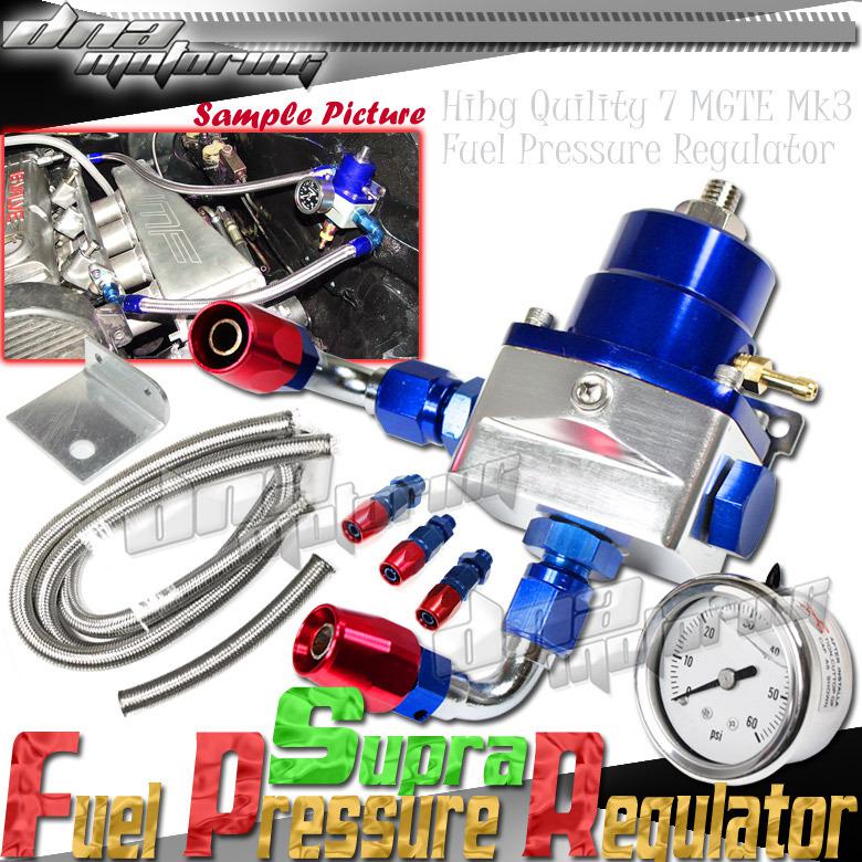 7mgte/2jzgte 100-pis adjustable high fuel pressure regulator+gauge+line supra is
