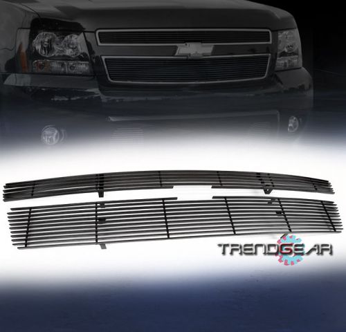 07-13 chevy avalanche tahoe suburban upper billet grille grill insert black 2pcs