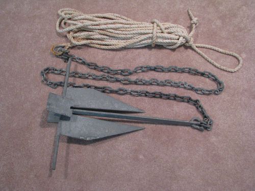 Four pound danforth style anchor with chain and rode