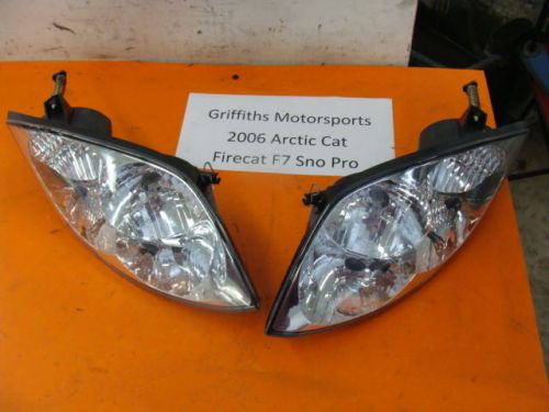 06 05 04 arctic cat firecat f7 efi 700 f5 f6 headlights r l headlight w bulbs