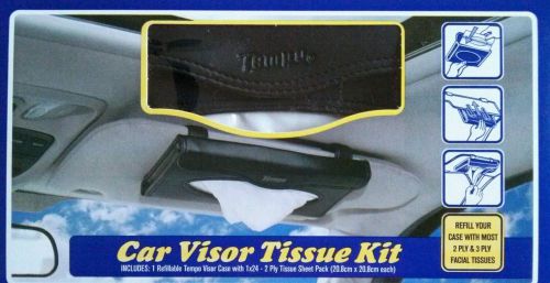 Car visor tissue kit by tempo/new in box includes 2 ply tissues